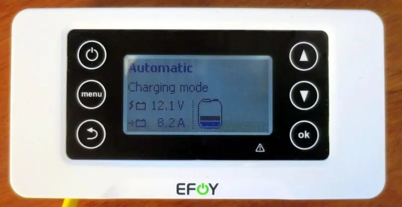 As installed on Gizmo, the EFOY 210 usually outputs 8.6 amps but starts slightly lower