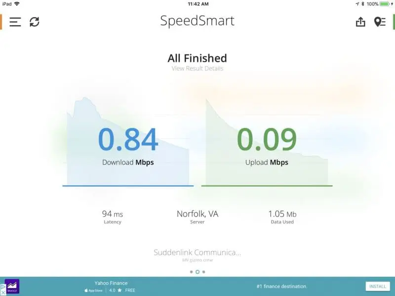 Marina WiFi Speed test