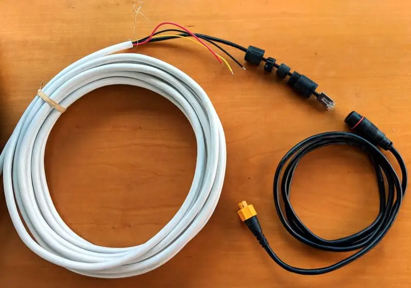Navico Halo24 radar data and power cable detail