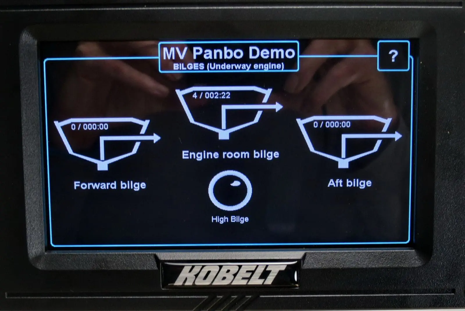 Bilge Panel showing how some special gauge icons are available