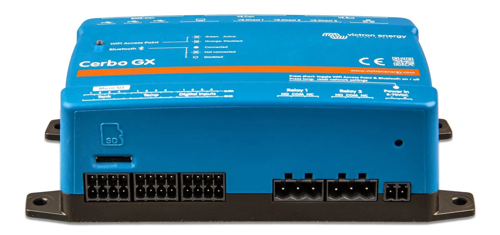 Cerbo GX bottom side connections