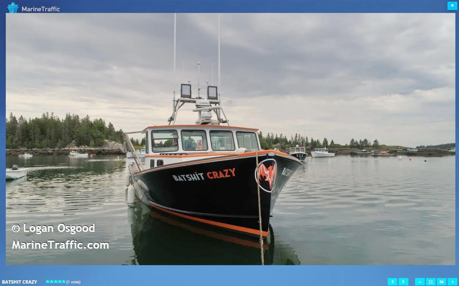 "Batshit Crazy" on Marine Traffic, courtesy Logan Osgood