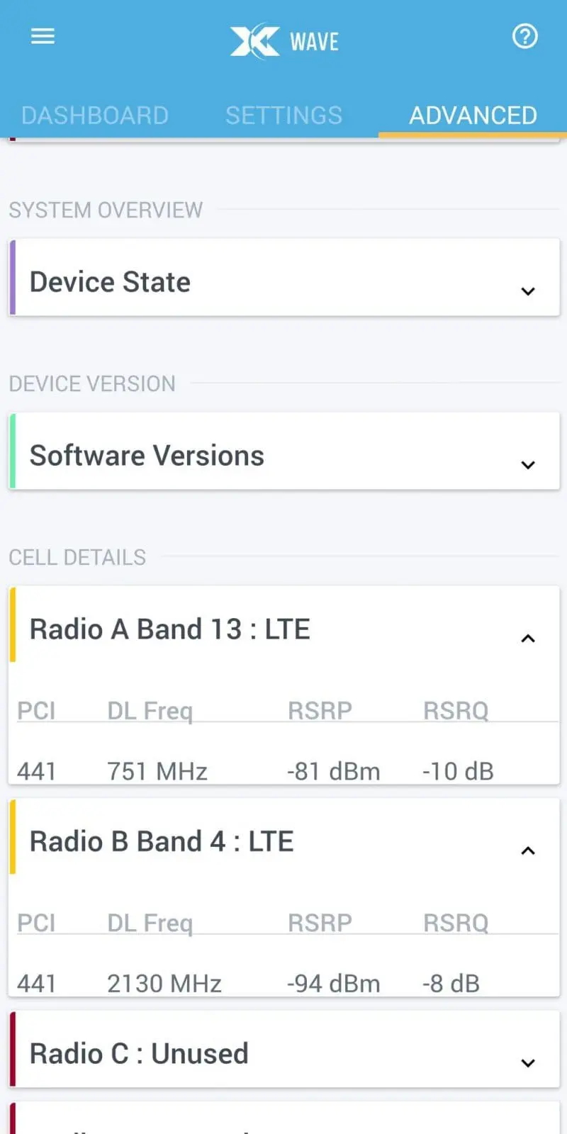 More Advanced detail, note different band in use