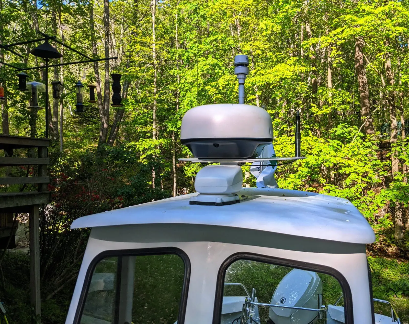 The (Furuno) radome got a heat gun dimple that's not sexy