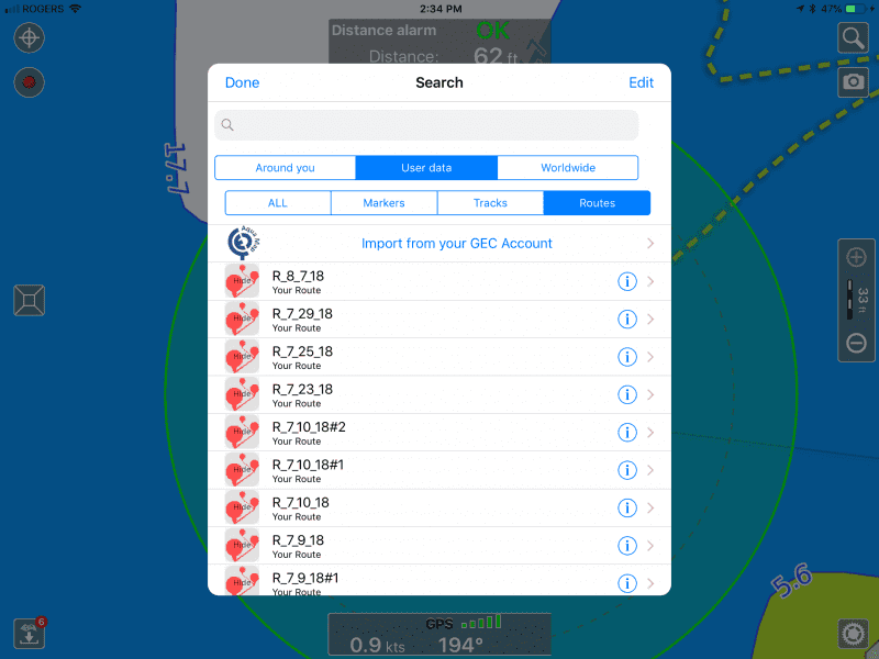 User data nicely displayed, can be filtered by category and searched