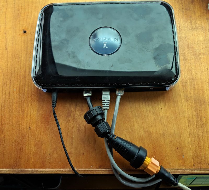 NSS evo2 network connected to boat router with Navico adapter cable