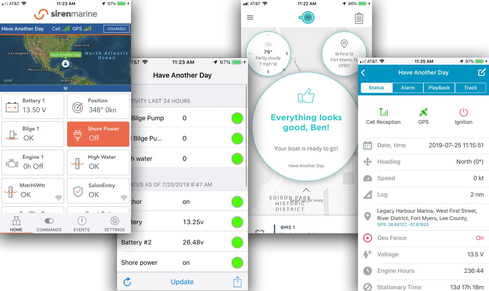 Siren Marine, Boat Command, Nautic-On and BoatFix's apps