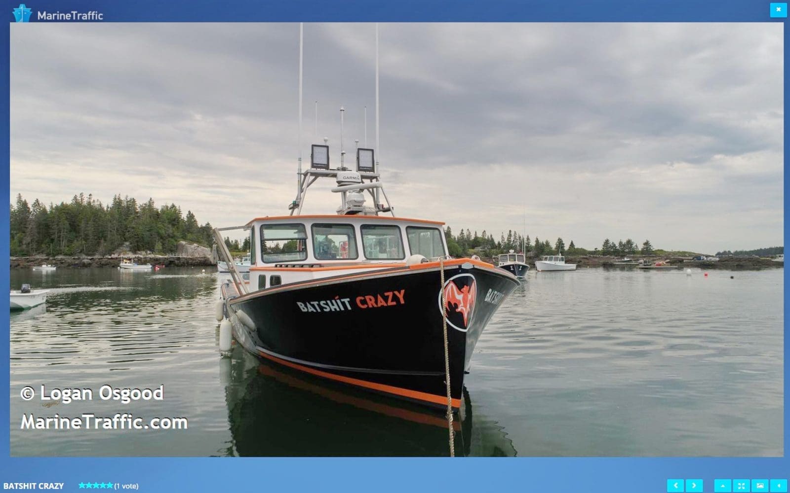 "Batshit Crazy" on Marine Traffic, courtesy Logan Osgood