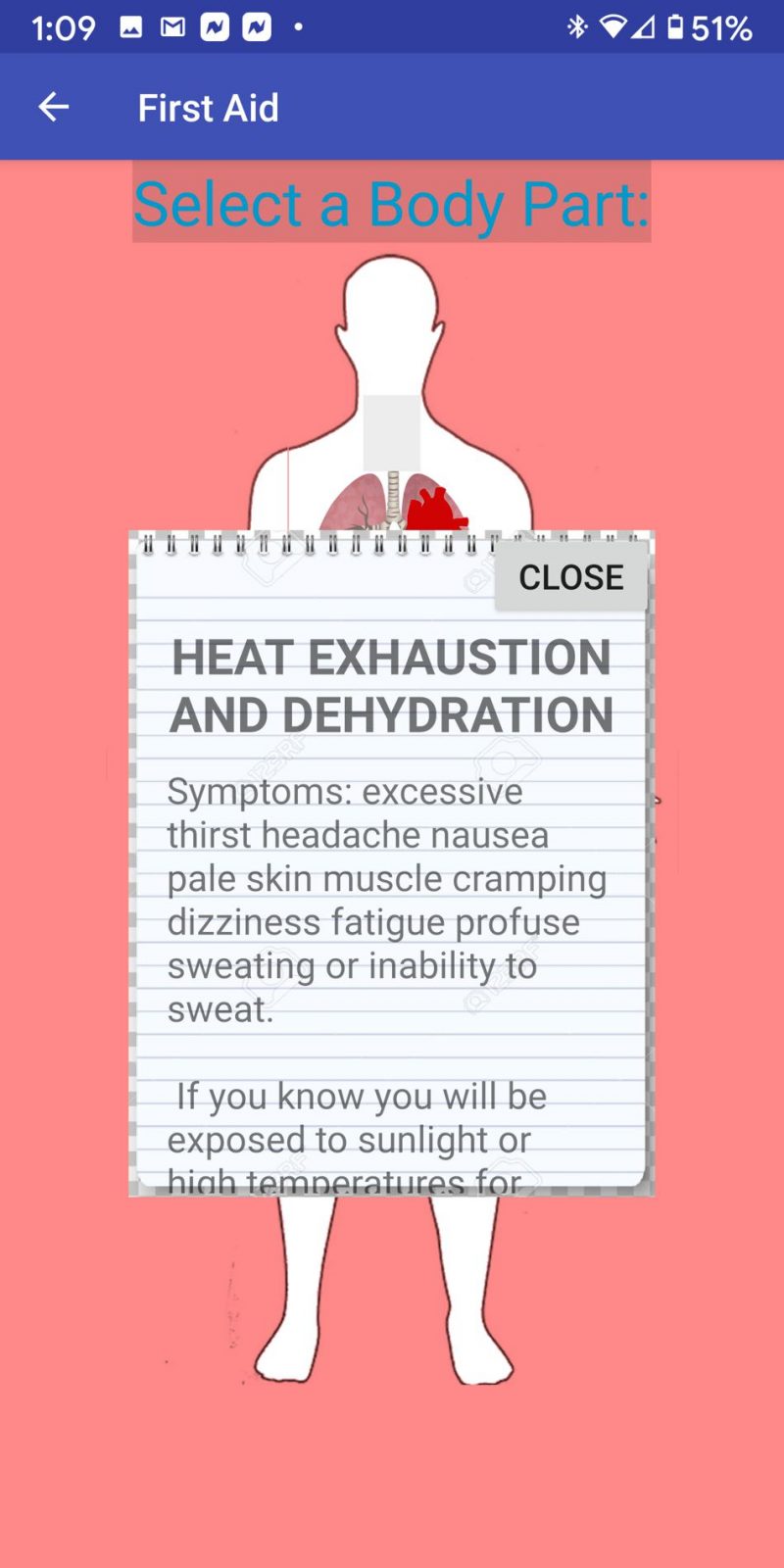 Medical Advice screen (with audio)