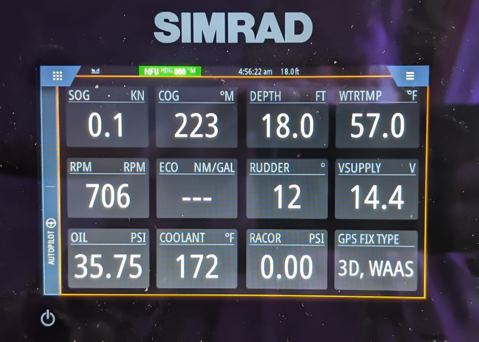 AOS Racor vacuum on Simrad GO5