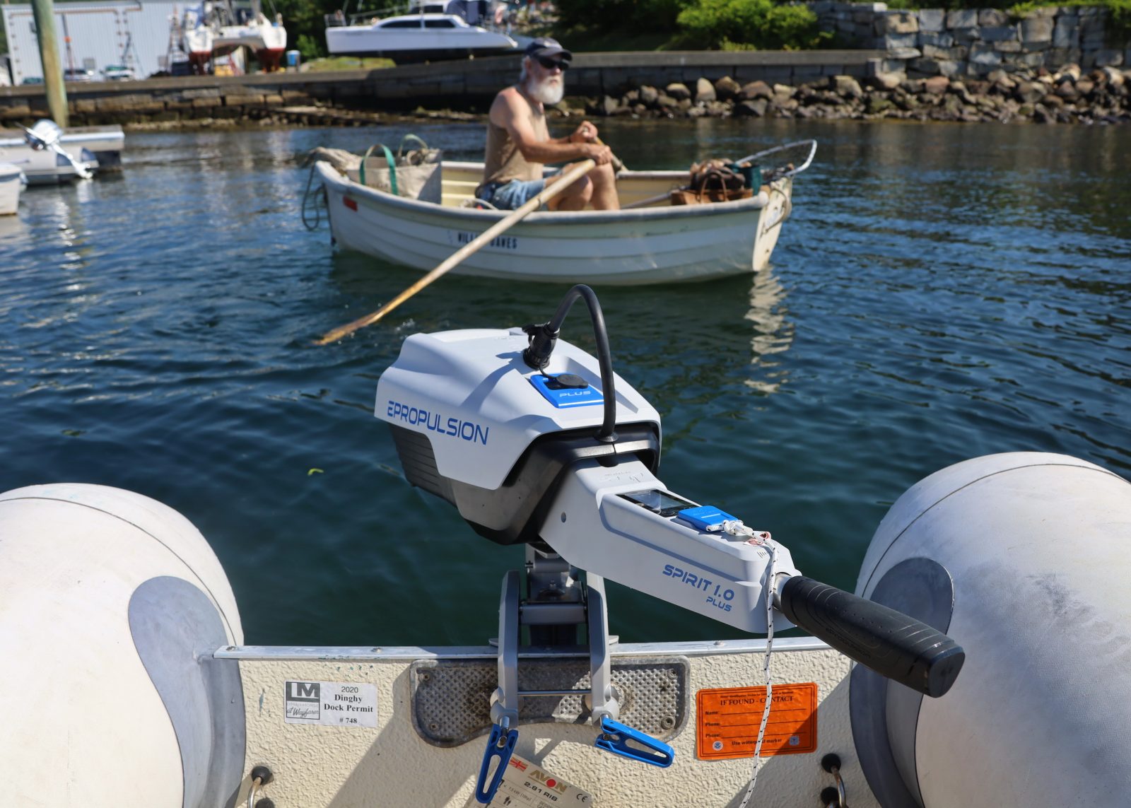 Capt. Dan Pease, owner of two Torqeedo outboards, was also onhand for the testing