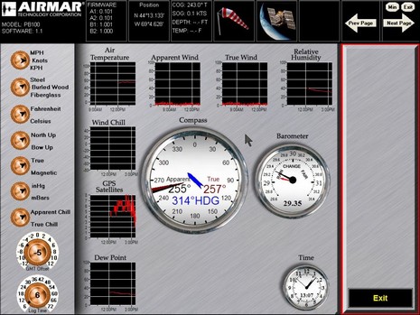 Airmar Weather Station screen