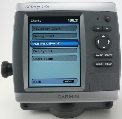 Garmin 545s Charts Menu c Panbo