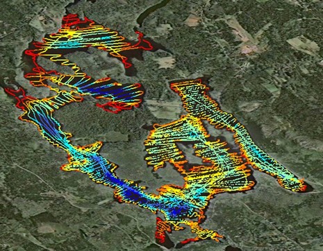 Megunticook color coded courtesy Navionics