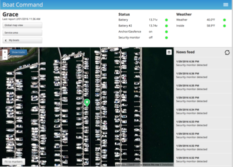 Boat Command screen