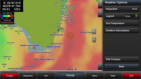 Garmin Sea Temperature Overlay Screenshot