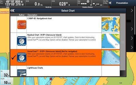 Raymarine Lighthouse r17 Select Chart