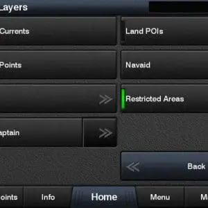 ACC marker display on/off switch in Chart Layers menu on Garmin 742