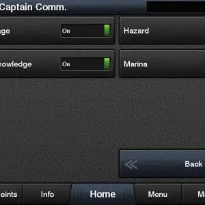 Chart Layers submenu showing ACC marker filters on 742