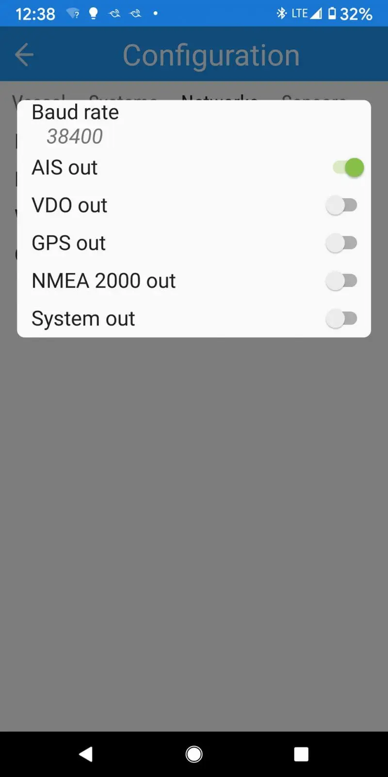 Cortex 0183 output configuration also applies to WiFi output
