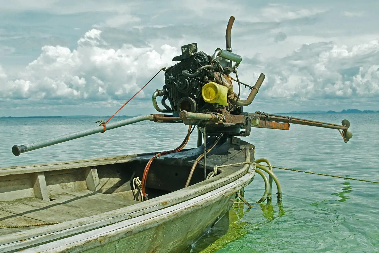 Long-tail boat engine in Thailand courtesy Wikipedia