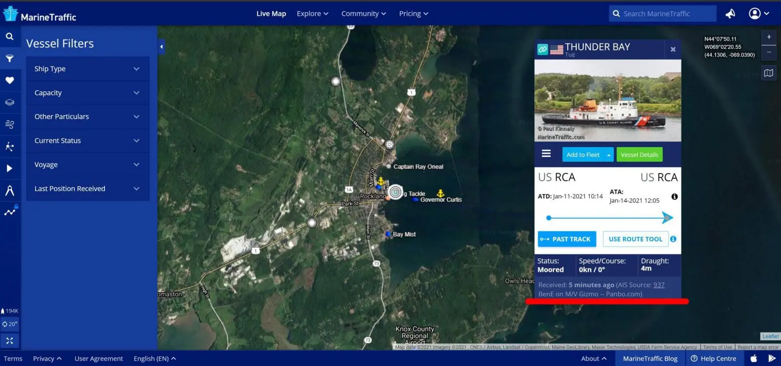 And then FloatHub sends AIS data to Marine Traffic