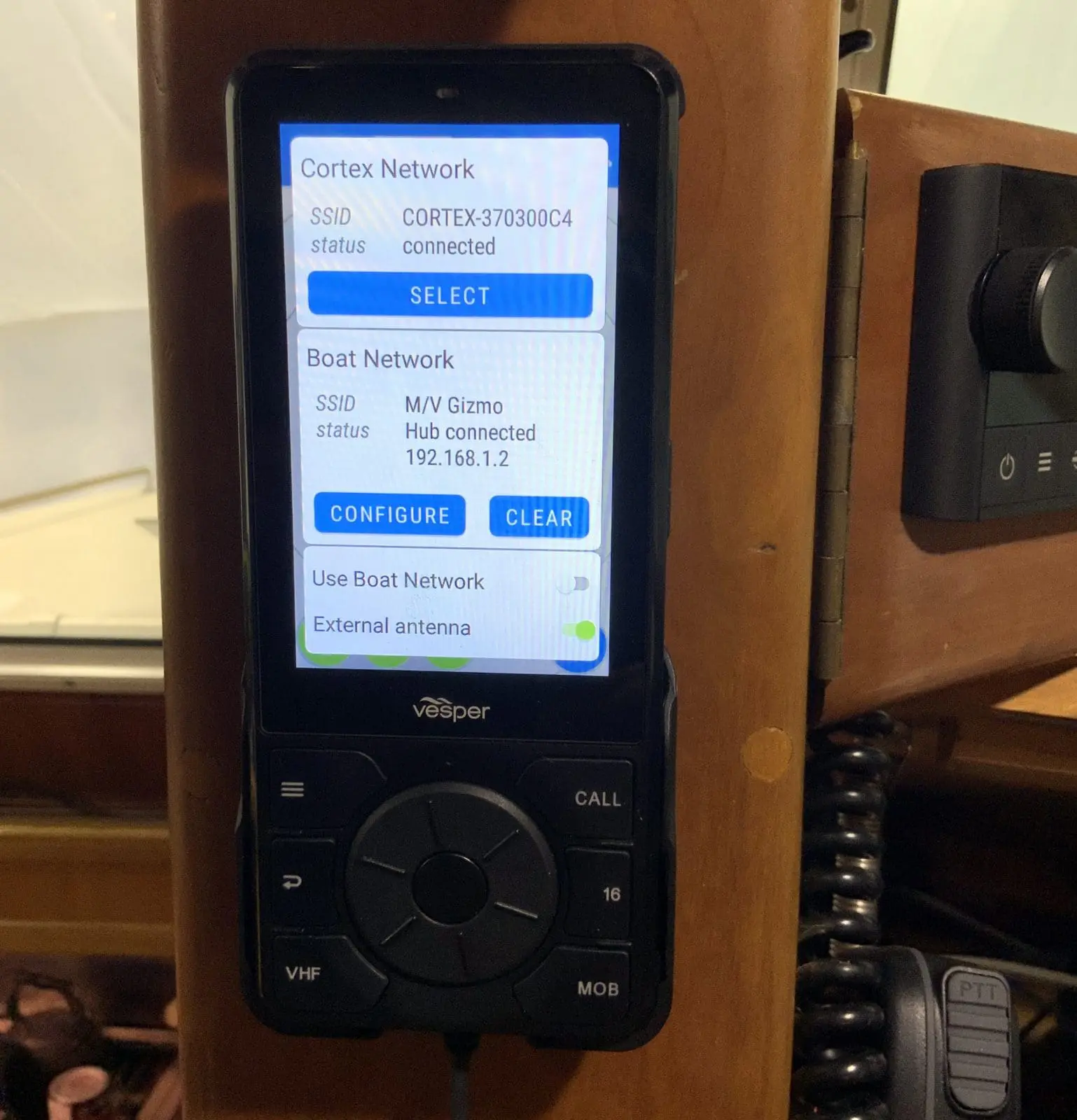A Cortex handset can also use the Boat Network feature, but...