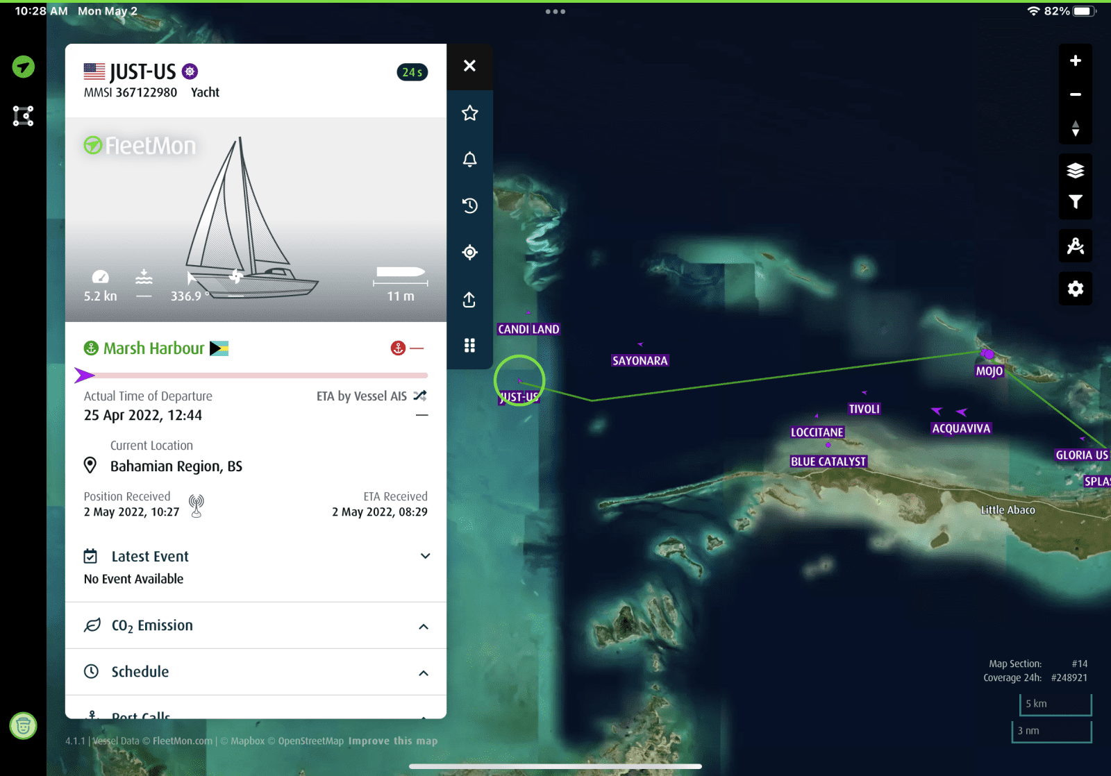 Spring cruising boat migration captured by PredictWind DataHub and presented by FleetMon