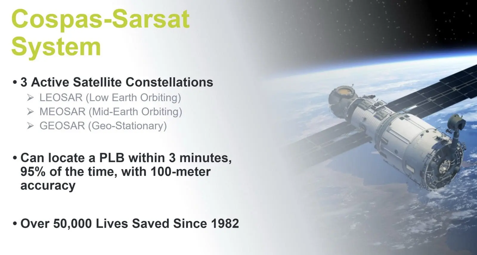 The Cospas-Sarsat PLB/EPIRB system has evolved a great deal over the years