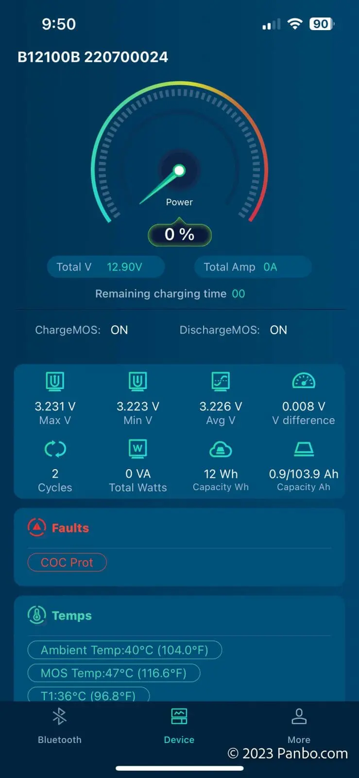 COC Prot indicates, I think, charge over current protection. I induced the error by charging over rating