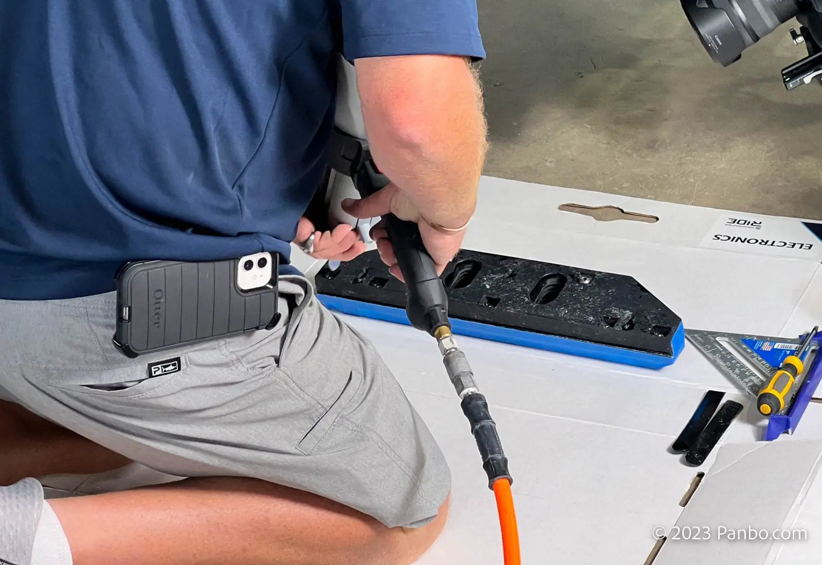 A two part adhesive is used to secure the Ride controller to the boat