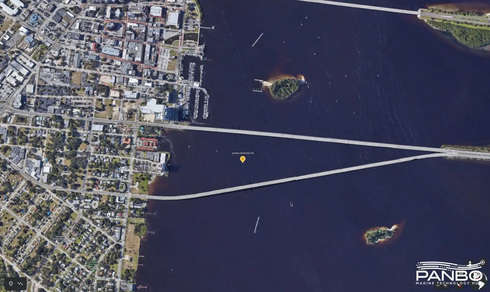 Google Earth view of the first testing site
