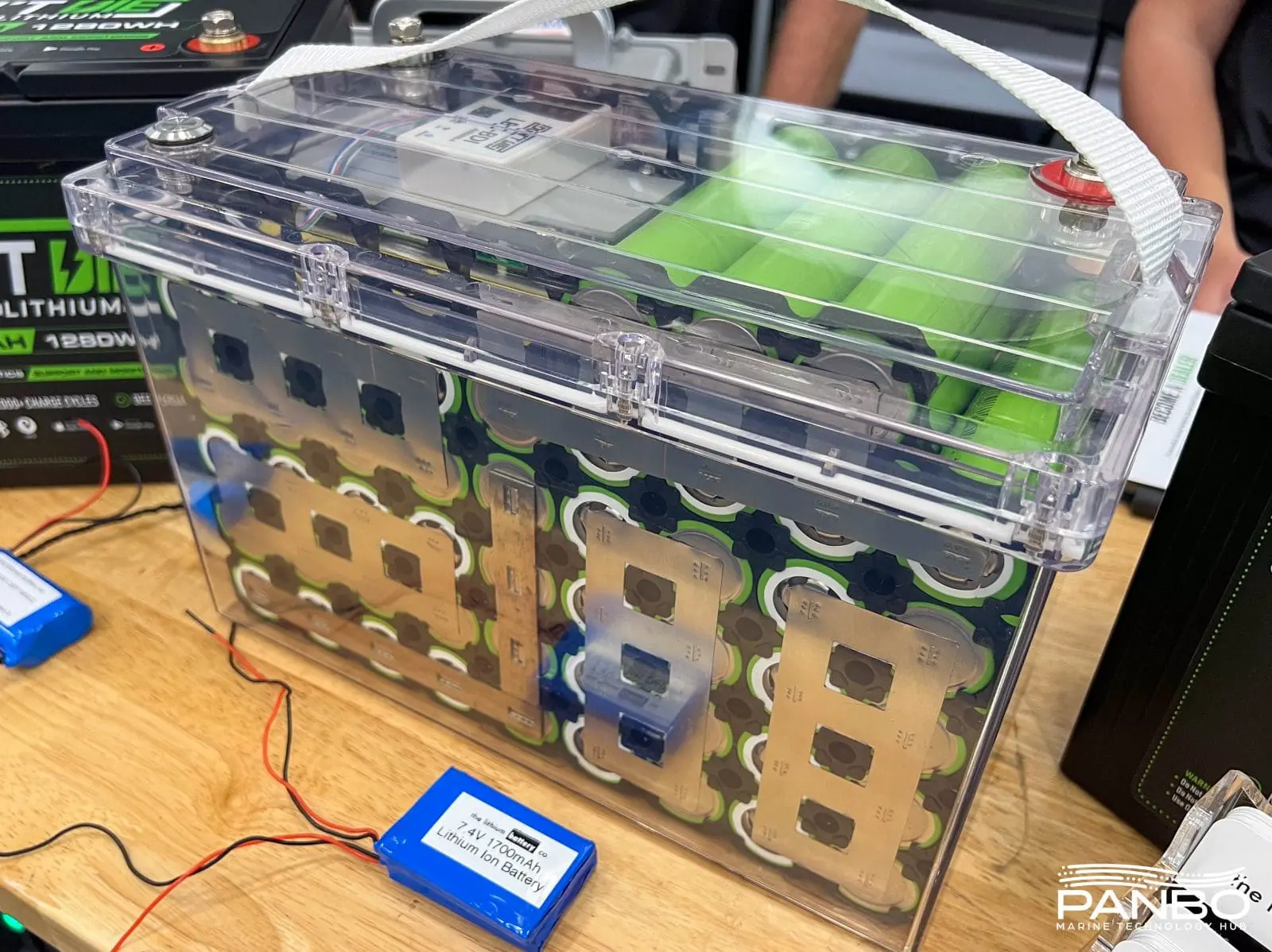 A demonstration clear version of the connected battery