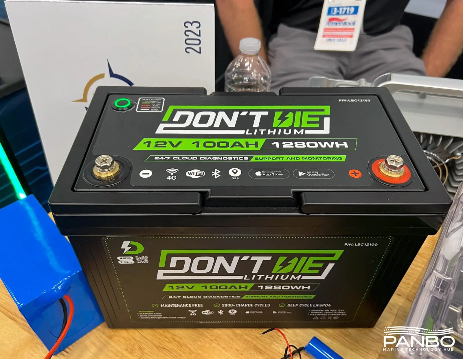 Lithium Battery Company's 12-volt, 100 amp-hour connected battery