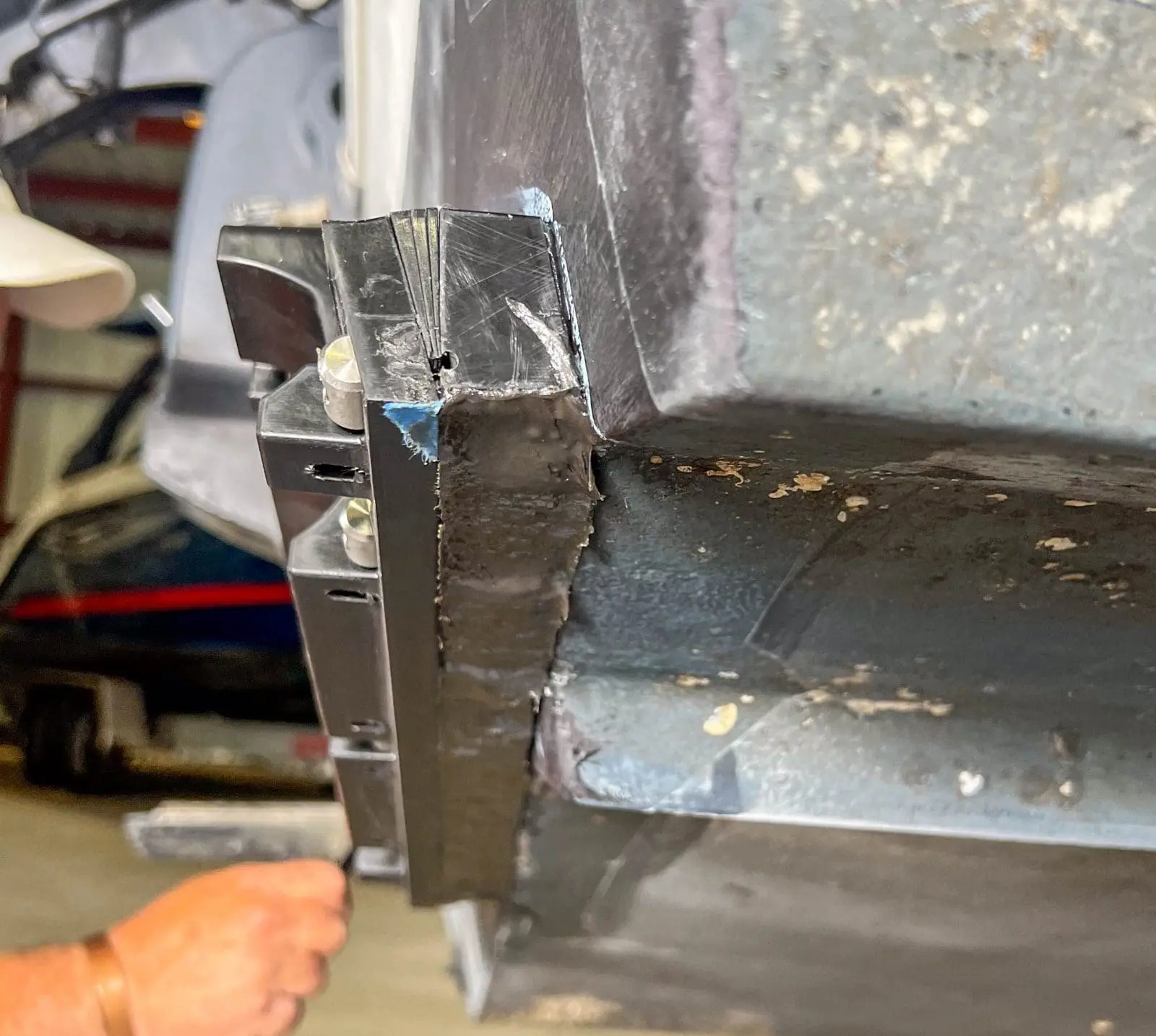 Ride blade housing in place