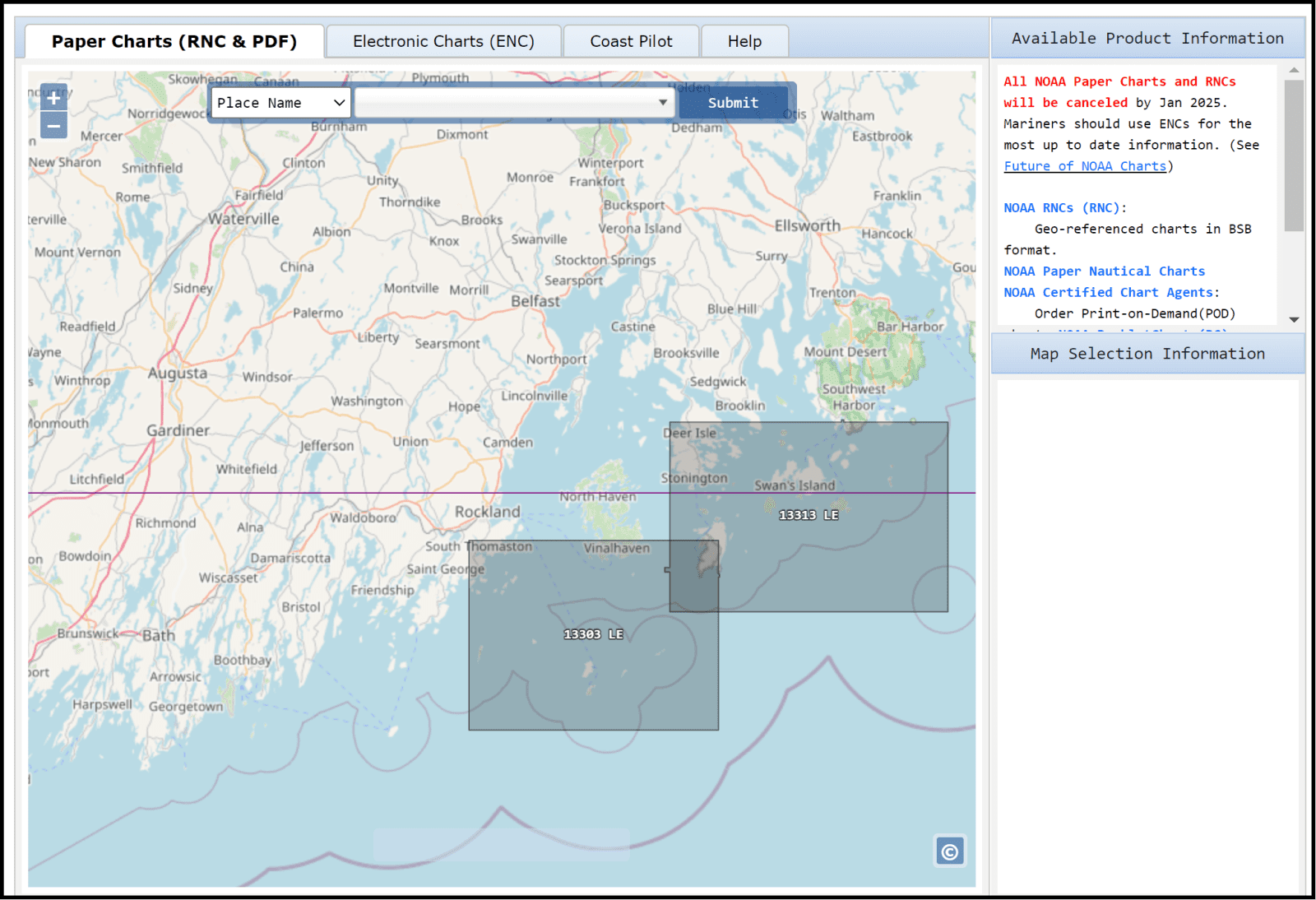 There are almost no paper charts or their RNC digital equivalent left for the complex Maine coast.
