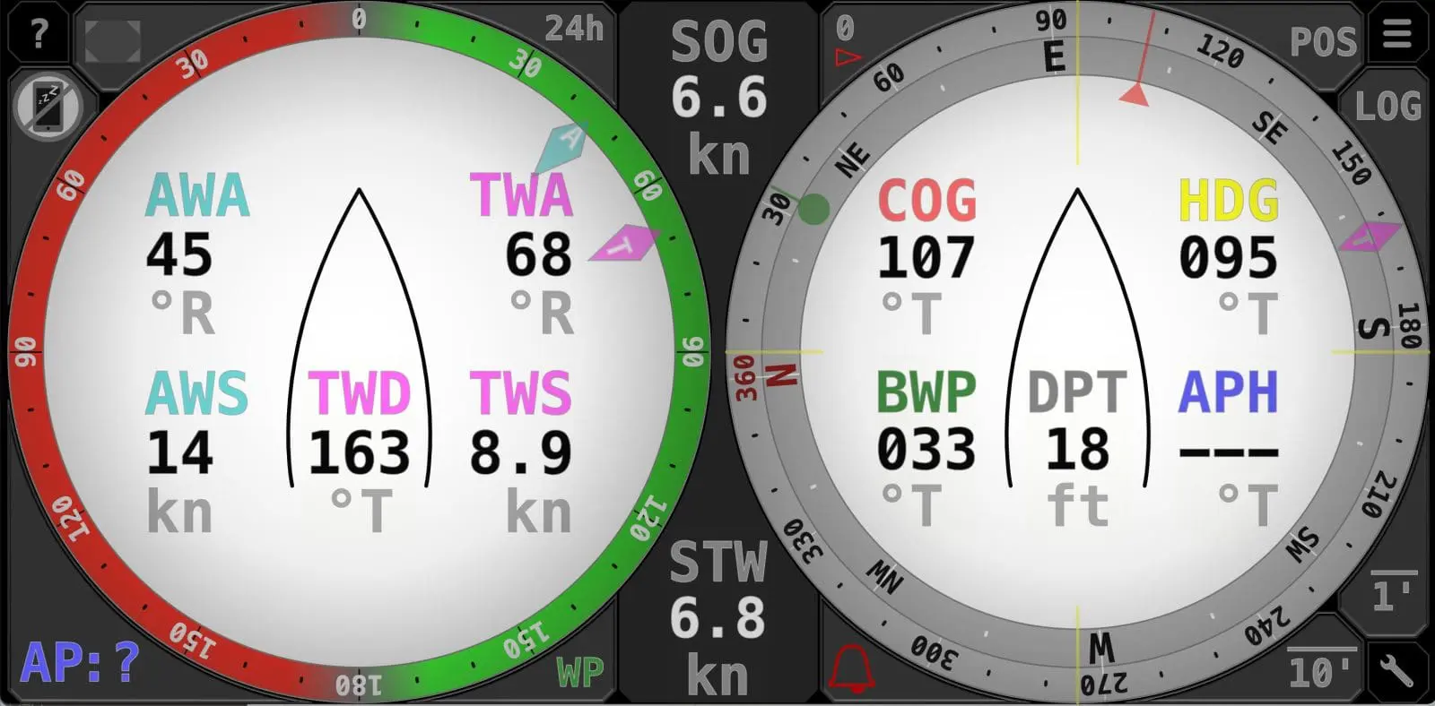 Sailing instruments offer a sail-optimized set of data