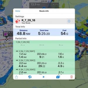 Example of a route preview screen