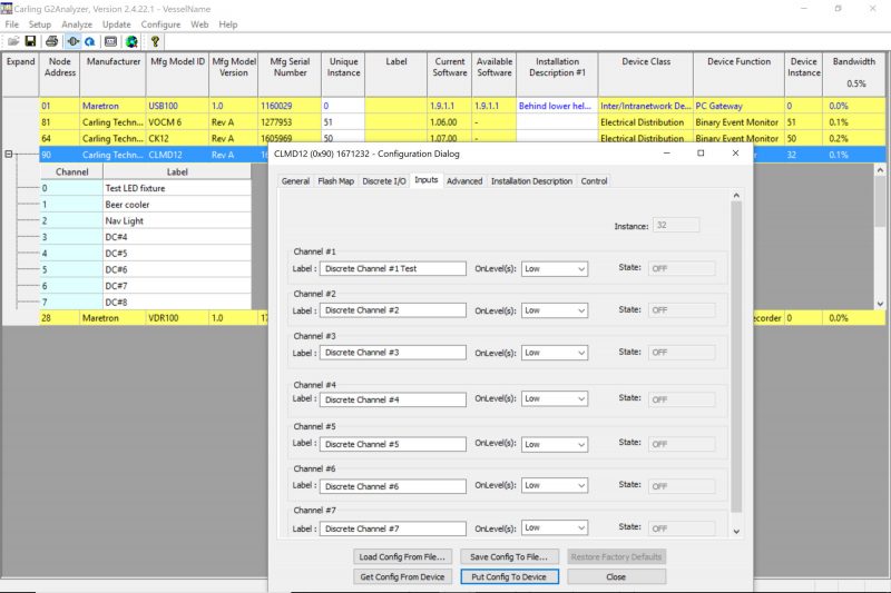 MPower CLMD12 Inputs configuration