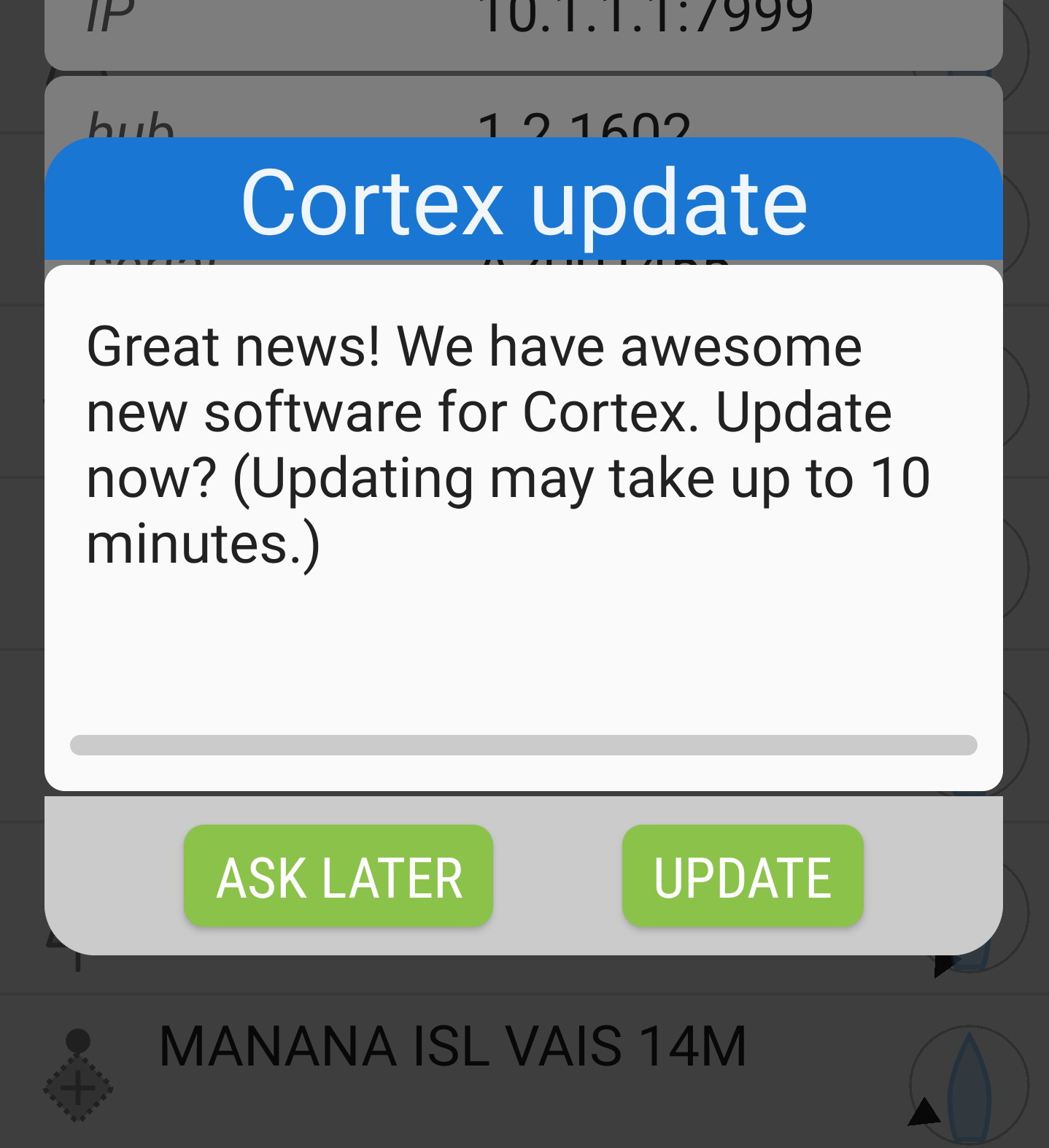 Cortex hardware updates are semi automated with Cortex Onboard app