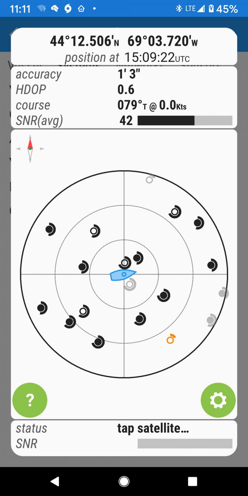 Onboard app can display GPS detail