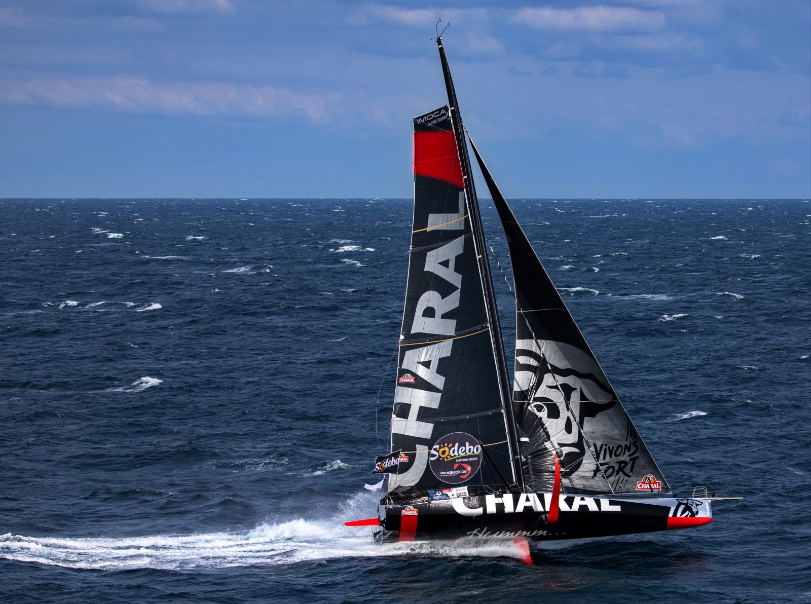 OSCAR at masthead of Vendée Globe racer Jérémie Beyou's Charal