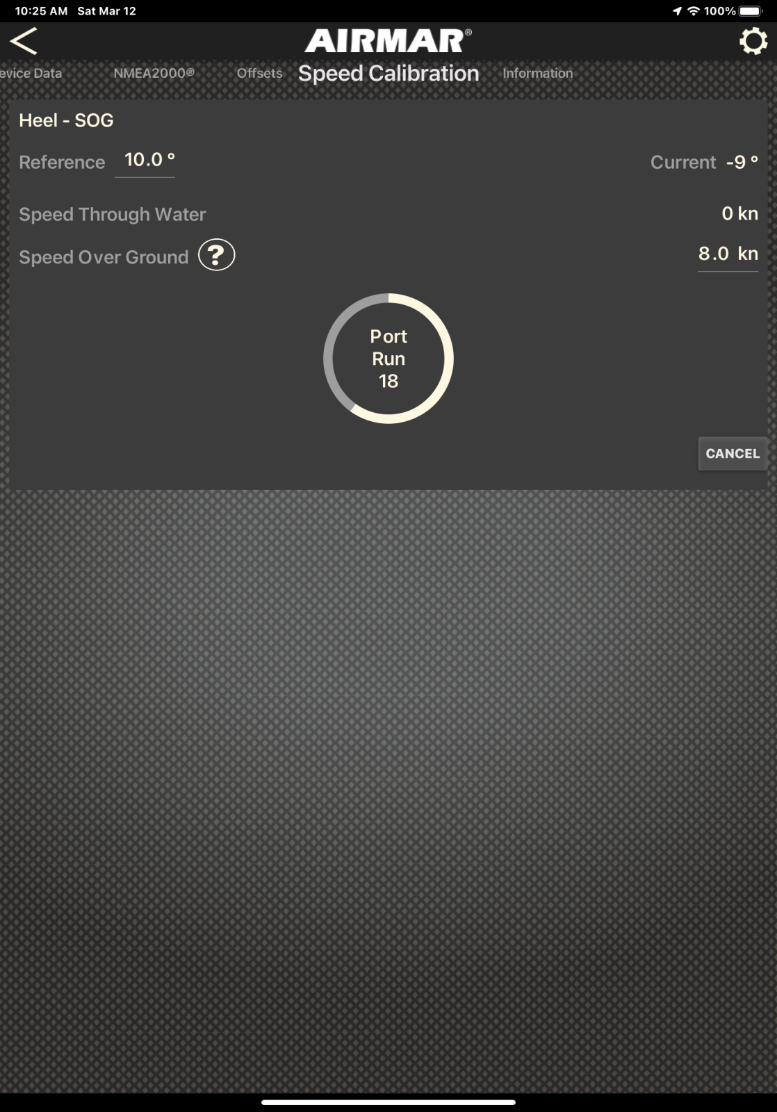 "Basic" speed calibration with heel can use multiple runs at target SOG, port and starboard