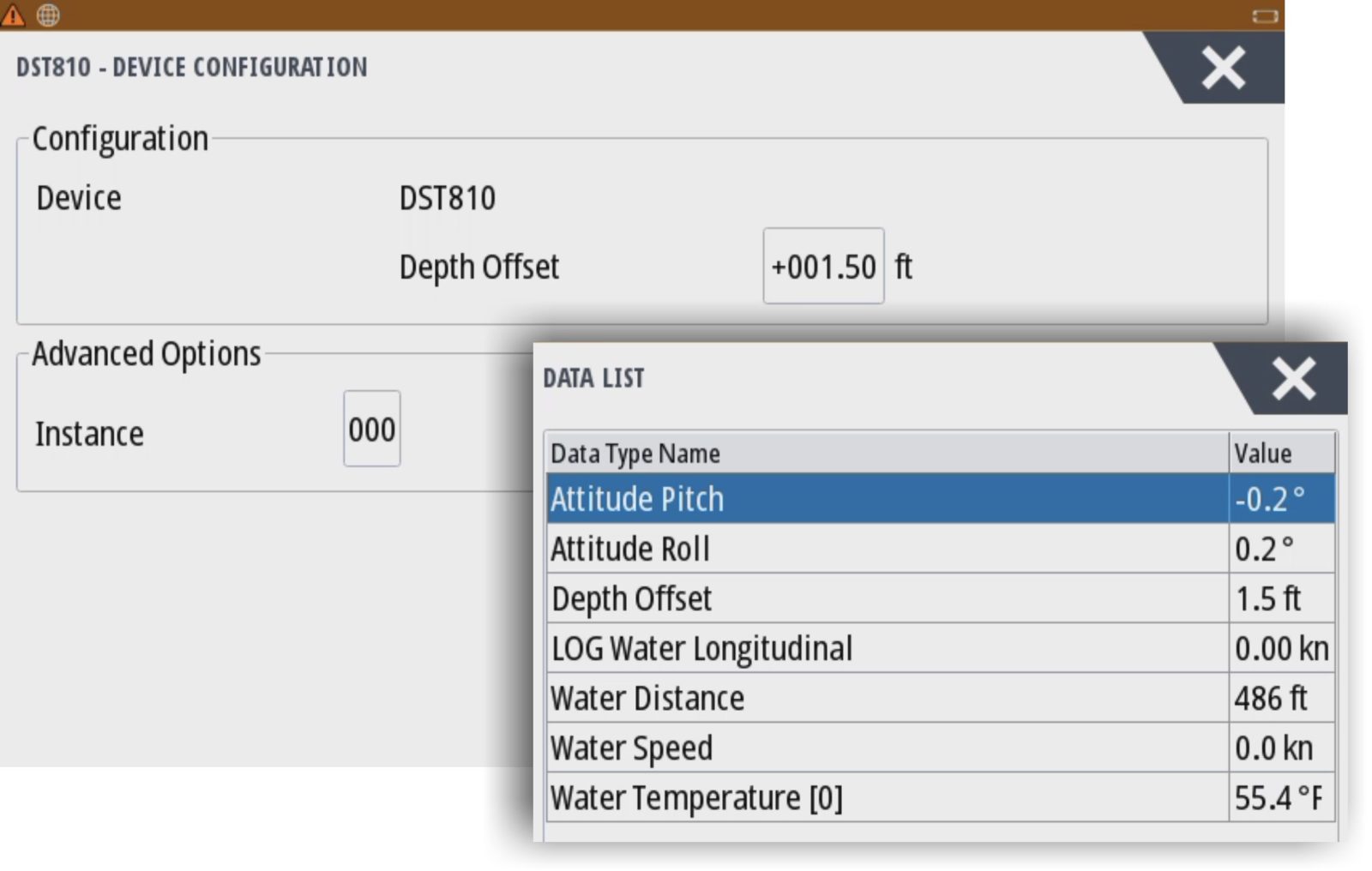 Very limited DST810 calibration on a Simrad GO5