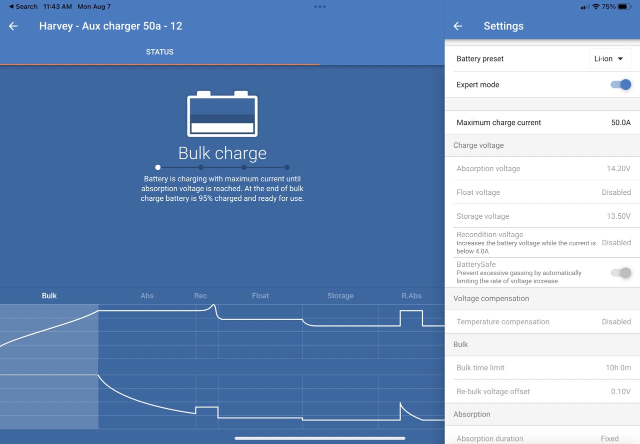 Advanced battery settings