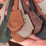 Premium Leather Rubber and Metal Tags Print Land